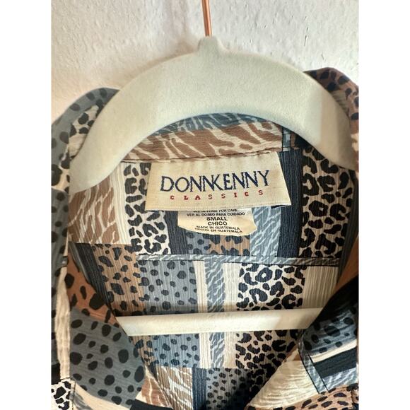 Vtg Donn Kenny Animal Print Long Sleeve Button Up Size Small - Picture 2 of 6